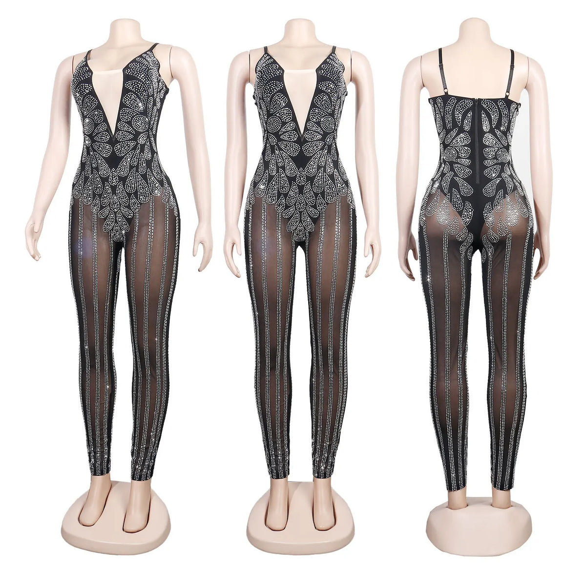 Sexy Nightclub Party Party Club Prom Slimming Hot Rhinestone Halter Jumpsuit