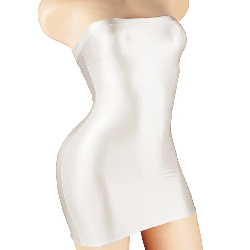 Women Sexy Summer Bikini Cover Ups Women Shiny Tight Sheer See Through Sexy Beach Dress Bathing Suit Sleeveless Club Party Dress