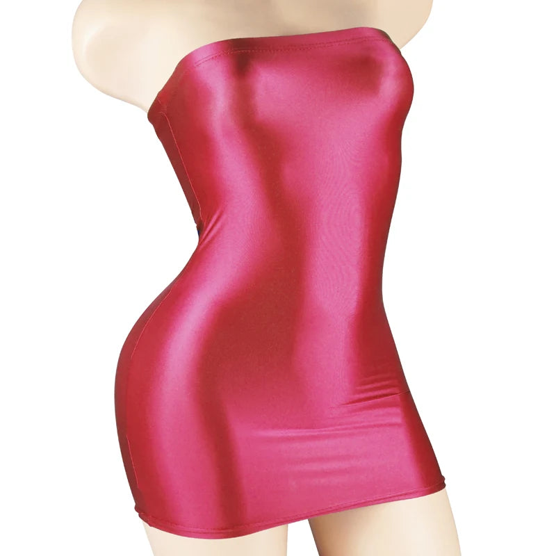 Women Sexy Summer Bikini Cover Ups Women Shiny Tight Sheer See Through Sexy Beach Dress Bathing Suit Sleeveless Club Party Dress