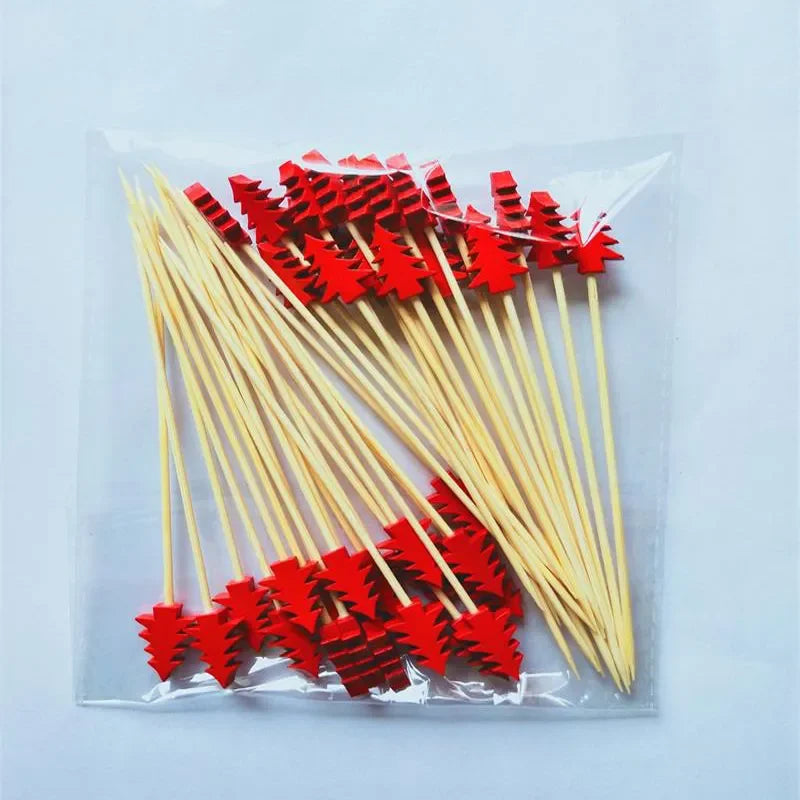 50Pcs/set Christmas Fruit Sticks