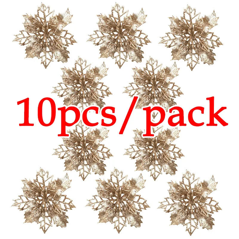 Artificial Christmas Tree Flower Glitter Decorations