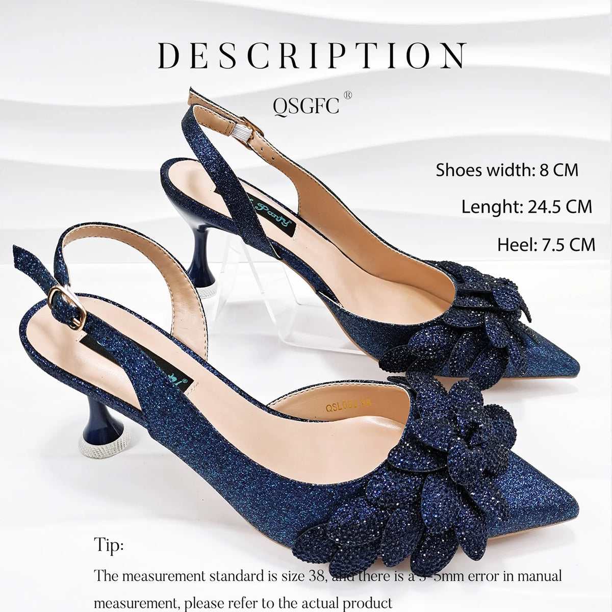 New Nigerian Best Selling Handmade Garland Gag and Shoes Fashionable Elegant Pointed Toe Women's Pumps Crystal Handle Clutch