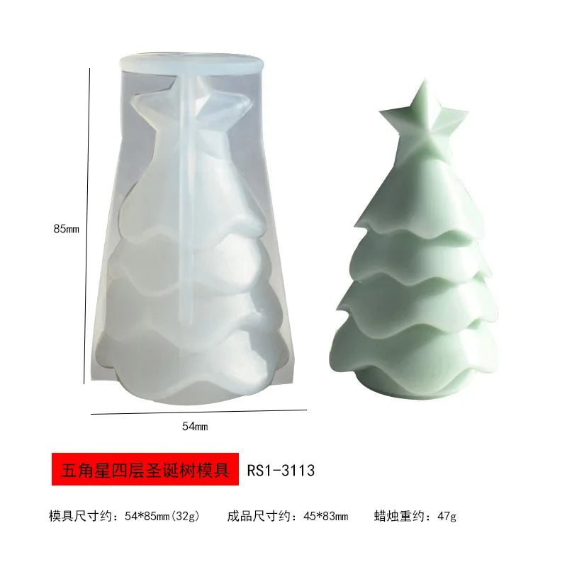 3D Christmas Tree Candle Silicone