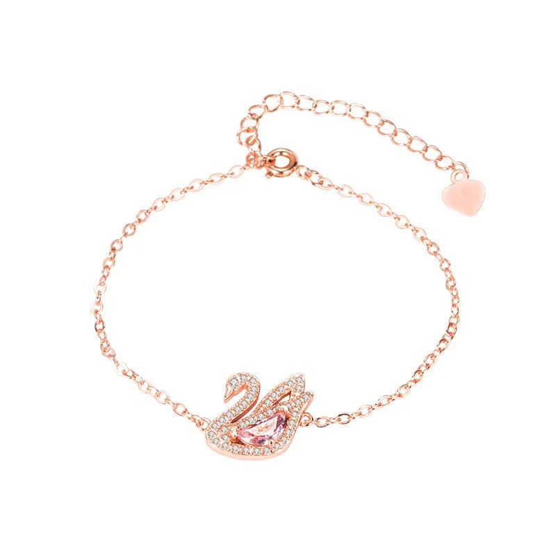 Stylish Zinc Alloy Swan Pendant Female Simple Generous Fresh Elegant Necklace Versatile Neck Jewelry Girl Holiday Birthday Gift