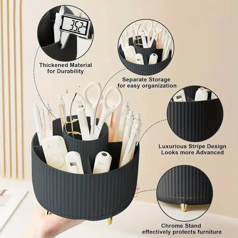 360° Rotating 5 Slot Makeup Brushes Holder