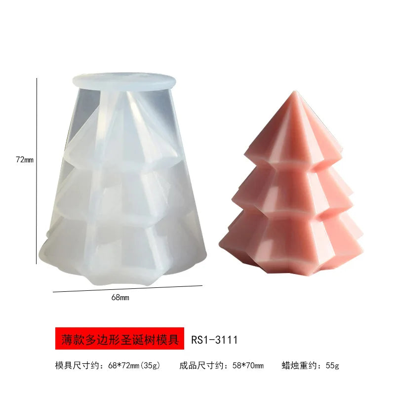 3D Christmas Tree Candle Silicone