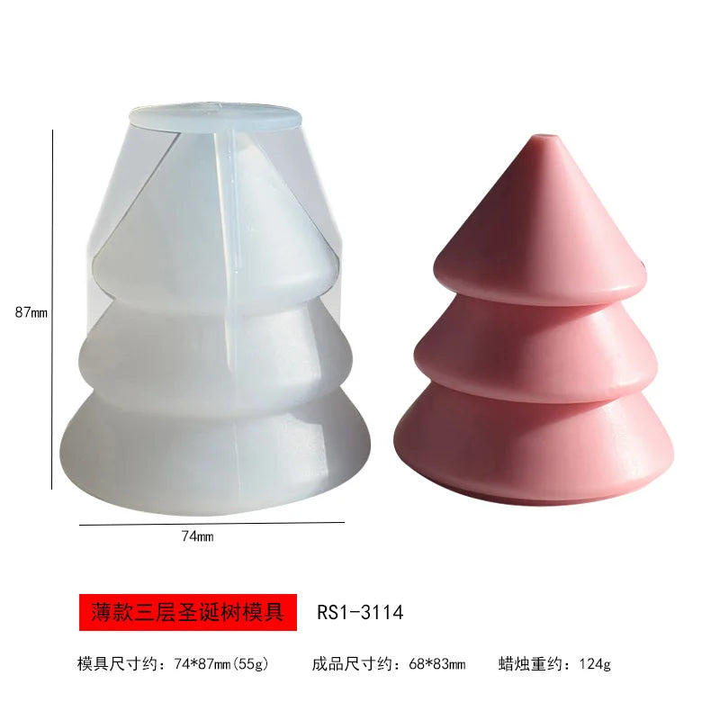 3D Christmas Tree Candle Silicone