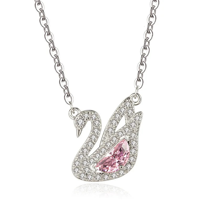 Stylish Zinc Alloy Swan Pendant Female Simple Generous Fresh Elegant Necklace Versatile Neck Jewelry Girl Holiday Birthday Gift