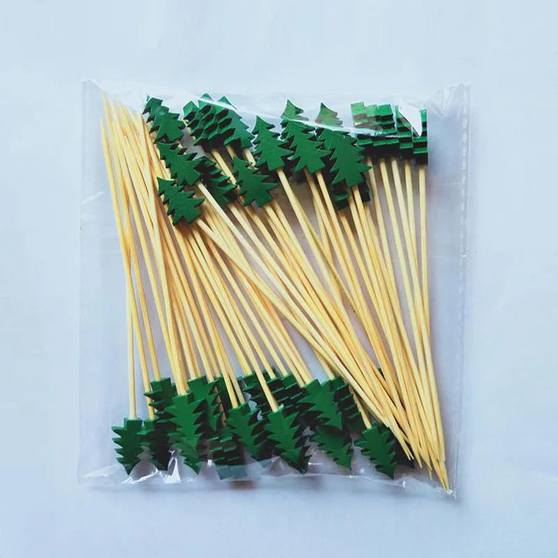 50Pcs/set Christmas Fruit Sticks