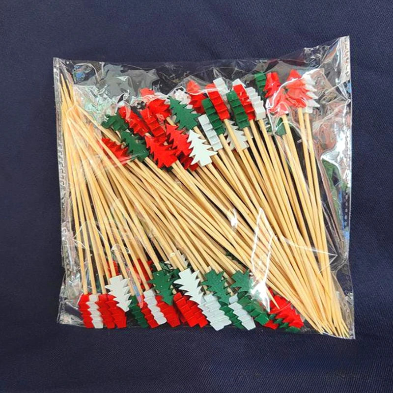 50Pcs/set Christmas Fruit Sticks