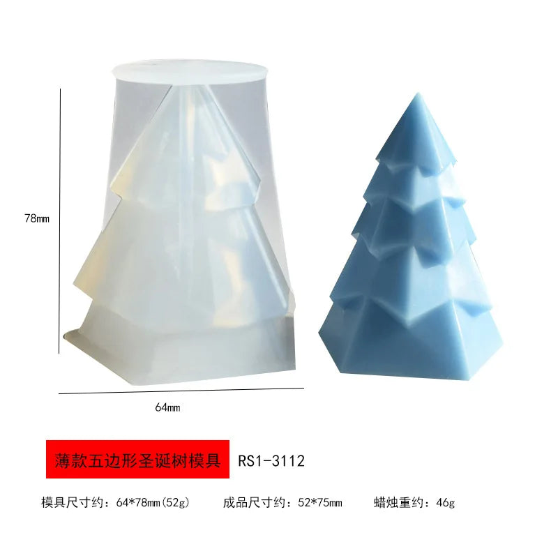 3D Christmas Tree Candle Silicone