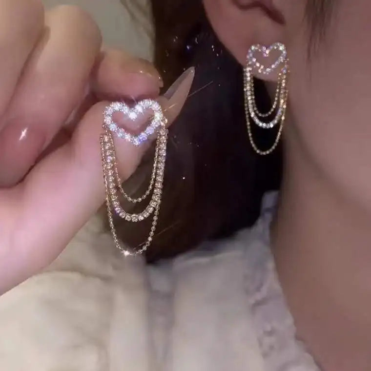 New Fashion Trend Unique Design Elegant Delicate Light Luxury Zircon Shell Scalloped Earrings Women Jewelry Party Premium Gift