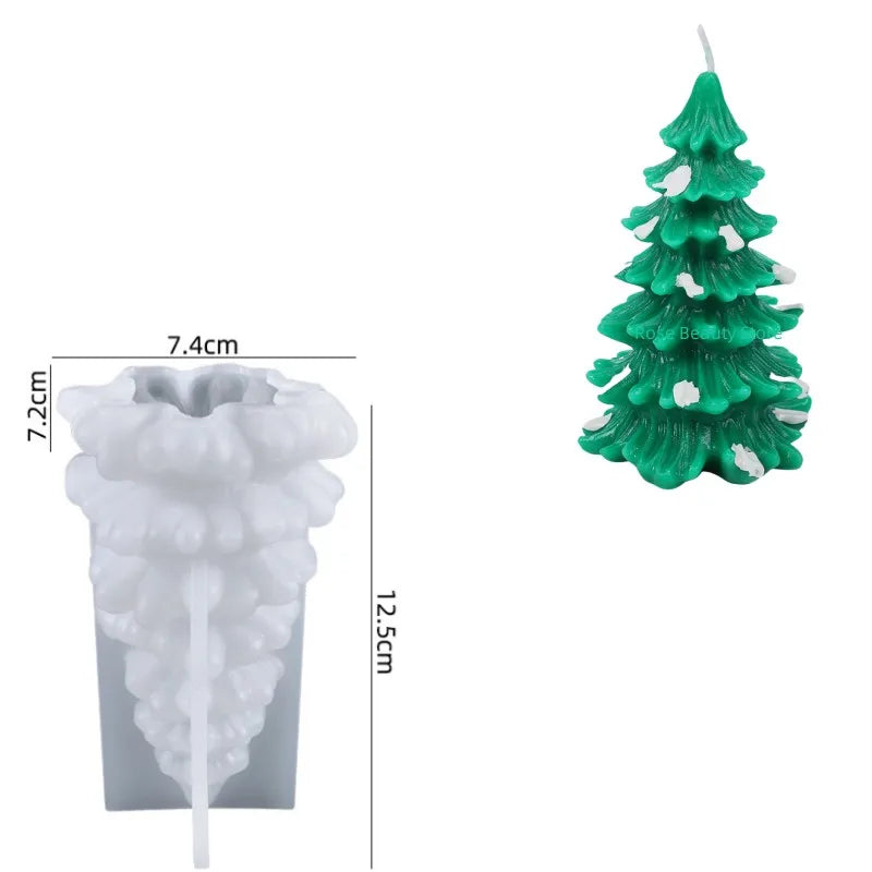 3D Christmas Tree Candle Silicone